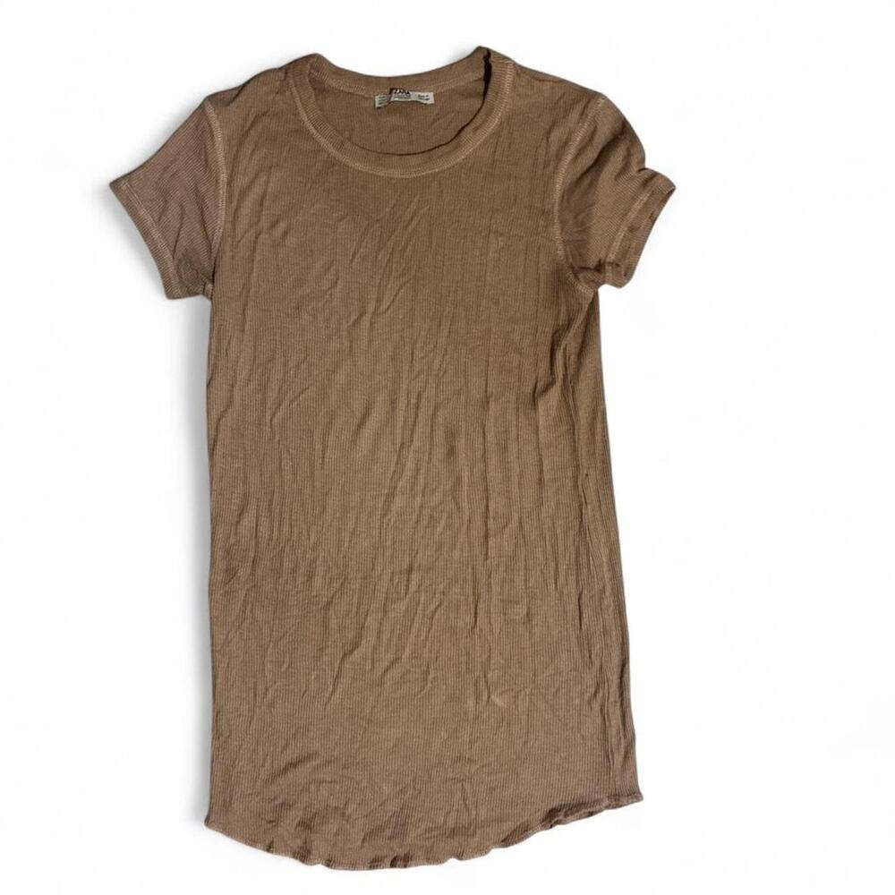 ZARA chocolate short sleeve top with a relaxed fit Women Small S